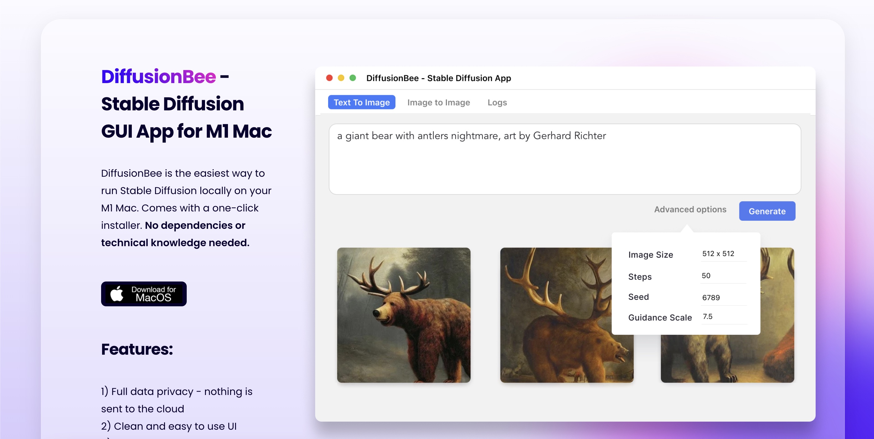 DiffusionBee Stable Diffusion App For AI Art